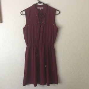 Maroon work-style dress